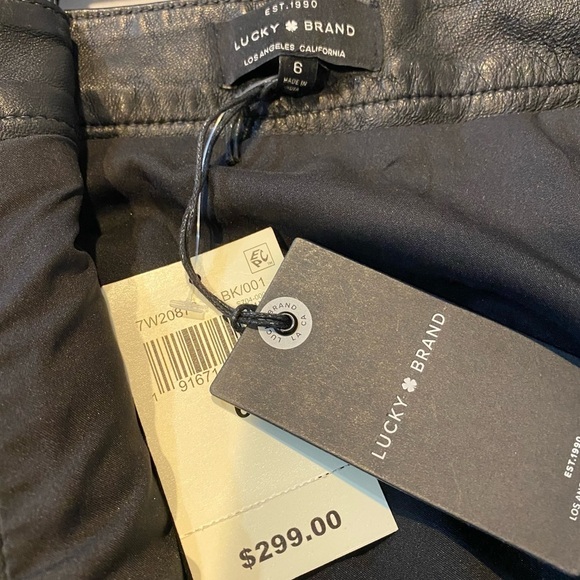 LUCKY BRAND Black Lamb Leather Moto Skirt 6 - Picture 9 of 10